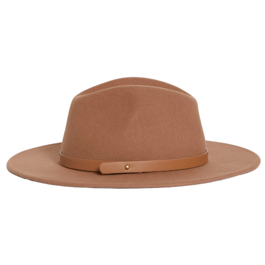 Introducing the Brown Wide Brim Fedora with Leather Band, a timeless symbol of sophistication and style. This classic fedora features a broad brim elegantly accented with a rich brown leather band. A versatile and refined accessory, it adds a touch of class to your attire, making it perfect for any occasion where you want to make a statement.